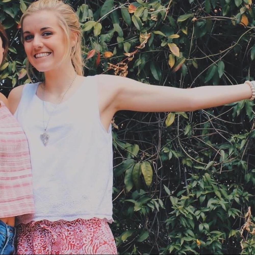 White Miami Tank with Scalloped Lace Detail